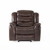 Modern Plush Recliner Chair, Overstuffed Single Sofa with Padded Armrests, Manual Reclining Lounge Chair for Living Room & Home Theater-- Frevyn - 4 of 4