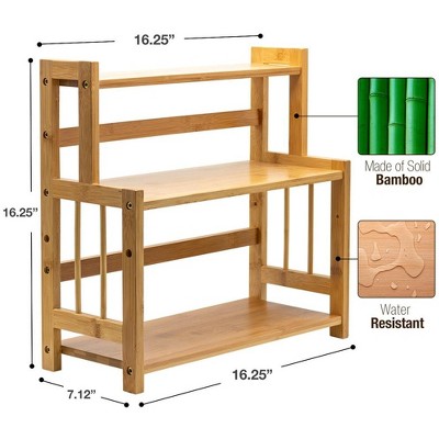Sorbus 3-Tier Bamboo Kitchen Countertop Organizer - Stores spices, seasonings, and household items — фото 8