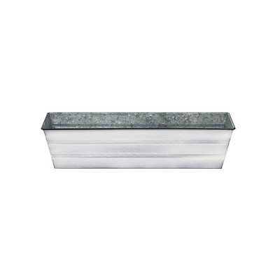 22" Galvanized Metal Rectangular Planter Box Cape Cod White - ACHLA Designs