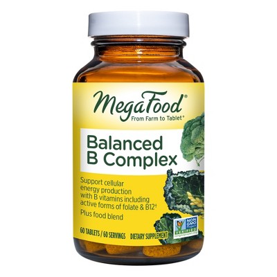 Megafood Balanced Vitamin B Complex With Vitamin B12, Vitamin B6 And ...