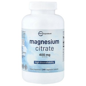 Micro Ingredients Magnesium Citrate, 240 Vegetarian Capsules (133 mg per Capsule) - 1 of 4