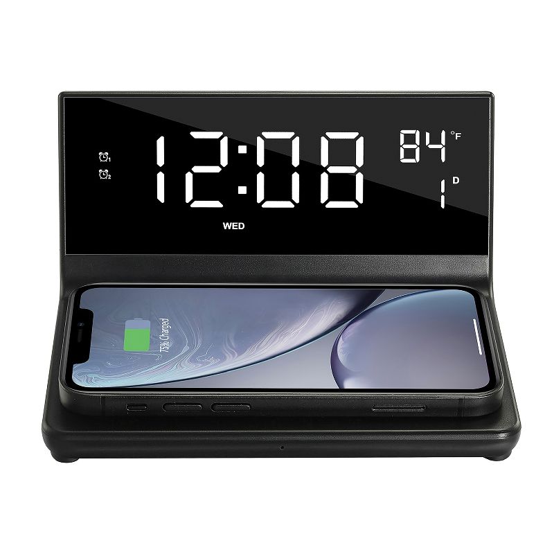 Supersonic® Dual Alarm Clock with 2-in-1 Wireless Charging, 3 of 11