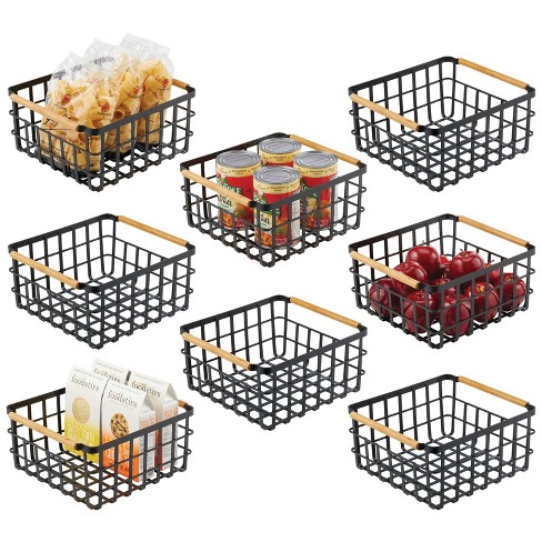 Mdesign Metal Kitchen Wide Under Shelf Basket, 2 Pack, Matte White/natural  : Target