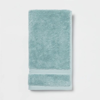 grey and aqua bath towels