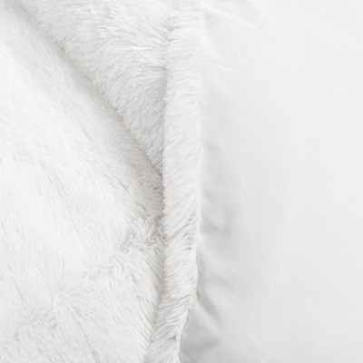 Twin-XL White Faux Fur Kids Comforter Set
