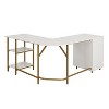 NicBex Home Office Desk L-Shape Writing Desk with 3 Drawers, 2 Open Storage Shelves, Wooden Desktop and Metal Legs for Study and Work - 4 of 4