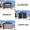 PURPLE LEAF Permanent Hardtop Gazebo Aluminum Frame Gazebo with Galvanized Steel Double Roof, UV-Resistant, Netting & Curtains included - Grey - 2 of 4