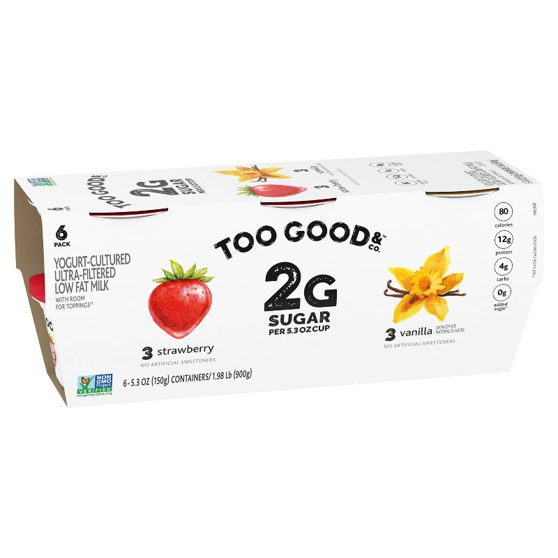 Two Good Low Fat Lower Sugar Strawberry &#38; Vanilla Greek Yogurt - 6ct/5.3oz Cups, 5 of 14