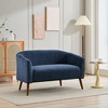 51"W Loveseat Couch Sofa with Curved Armrests and Corduroy Upholstery, Ivory/Orange/Green/Gray/Navy--ModernLuxe - 2 of 4