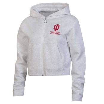 NCAA Indiana Hoosiers Women's Gray Fleece Zip Hoodie