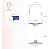 BENETI Modern Luxury Crystal Wine Glasses Set of 2, Premium Handmade in Europe, Long Stem, 15oz - 3 of 4