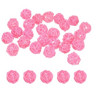 Unique Bargains Wicker Rattan Decorative DIY Crafts Balls 1.2 Inch 25 Pcs - 1 of 4