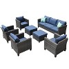 Ovios Tampa 7pc Wicker Outdoor Patio Furniture Conversation Sofa Set with Cushions - 2 of 4