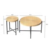 ALEXOUN Set of 2 Coffee Table - Distressed Cylindrical Design,with Sturdy Metal Legs &  Waterproof MDF,for Living Room Bedroom - 3 of 4