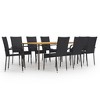 vidaXL Patio Lounge Set Garden Sectional Sofa with Cream White Cushions Bamboo - 2 of 4
