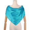 INSPIRE CHIC Women's Solid Color Satin Large Square Scarf Neckerchief Bandanas 35"x35" - 2 of 4