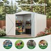 8x6 Durable Metal Outdoor Storage Shed with Lockable Door, Side Window and Pitched Roof for Garden or Backyard-Maison Boucle - 2 of 4