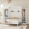 Queen Size Murphy Bed with 2 Wardrobe and Storage Shelf - 4 of 4