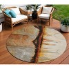 HomeRoots 8' Rust And Charcoal Round Abstract Washable Indoor Outdoor Area Rug - 2 of 4