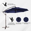 CLIHOME 11 ft. Outdoor Cantilever Umbrella 360-degree Rotation Patio Offset Umbrella with Cross Base - 4 of 4