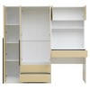 Whisen 3-Door Wooden Storage Desk Wardrobe with Built-in Desk, Shelves and 3 Drawers for Bedroom - 4 of 4