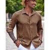 COOFANDY Men's Casual Button Down Long Sleeve Shirt Linen Wrinkle Free Textured Shirt - 4 of 4