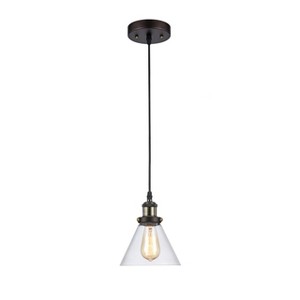 Chloe Lighting Manette Industrial-Style 1 Light Rubbed Bronze Ceiling Mini Pendant 7" Shade - 1 of 3