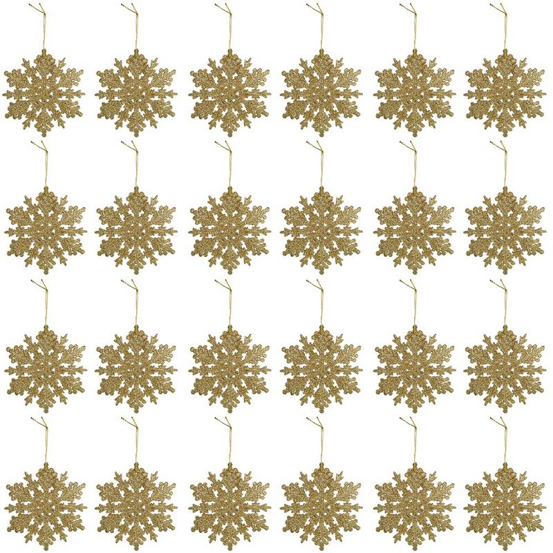 Ornativity Glitter Snowflake Ornaments Sets - Gold - 24 Pack, 3 of 4