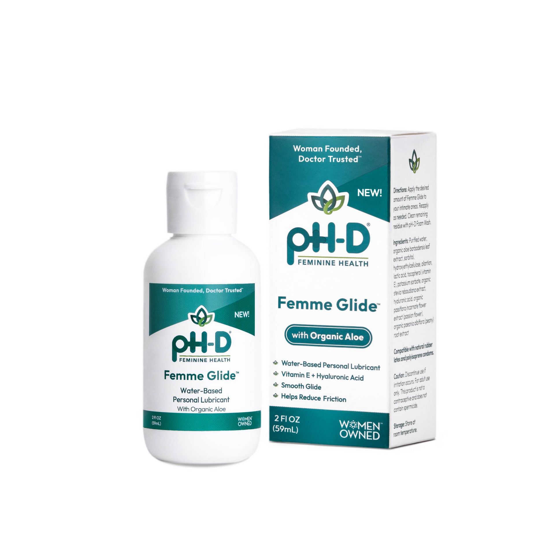 pH-D Feminine Health Glide with Organic Aloe Personal Lubricant - 2oz