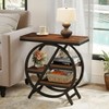 Lirago, End Table Small Side Table with Storage Shelves, Metal Frame & Tabletop for Living Room/Bedroom, 25.59"L x 11.81"D x 26.18"H, Rustic Brown - 2 of 4