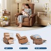 360° Swivel Recliner Chair, Rocker Glider with Deep Seat and Padded Armrests, PU Leather Reclining Sofa for Nursery and Living Room - 4 of 4