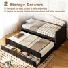 YONWAY U-Shaped Twin DayBed, Wooden Sofa Bed Frame with Pop up Trundle, 2 Storage Drawers and Tufted Backrest for Living Room and Bedroom - 4 of 4
