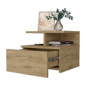 NicBex Wall-mounted Nightstand with 2-Tier Open Shelf Modern End Table with 1-Drawer for Bedroom,Living Room - 1 of 4
