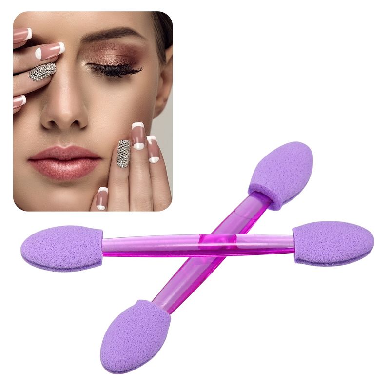 Unique Bargains Short Sponge Dual Sides EyeShadow Makeup Applicators Brushes Purple 25 PCS, 2 of 7