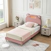Garvee Twin Upholstered Platform Bed with LED Lights and Headboard, No Box Spring Needed - 3 of 4