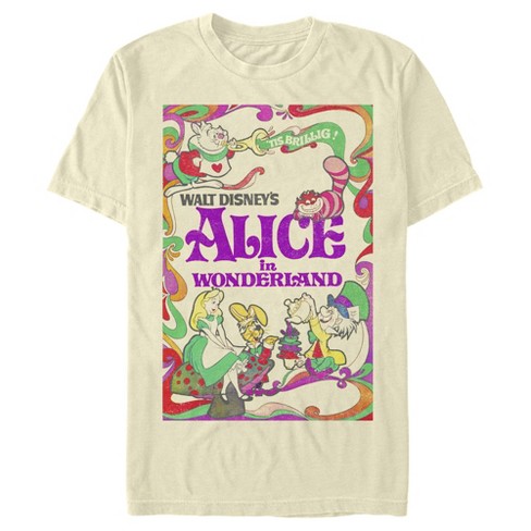 Men's Alice In Wonderland Groovy Poster T-shirt - Beige - Large : Target