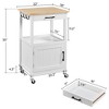 Yaheetech Rolling Kitchen Island Trolley Cart with Open Shelf and Storage Cabinet - 3 of 4