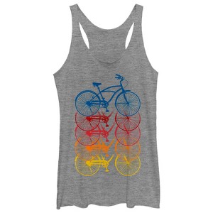 Women's CHIN UP Rainbow Bike Racerback Tank Top - 1 of 3