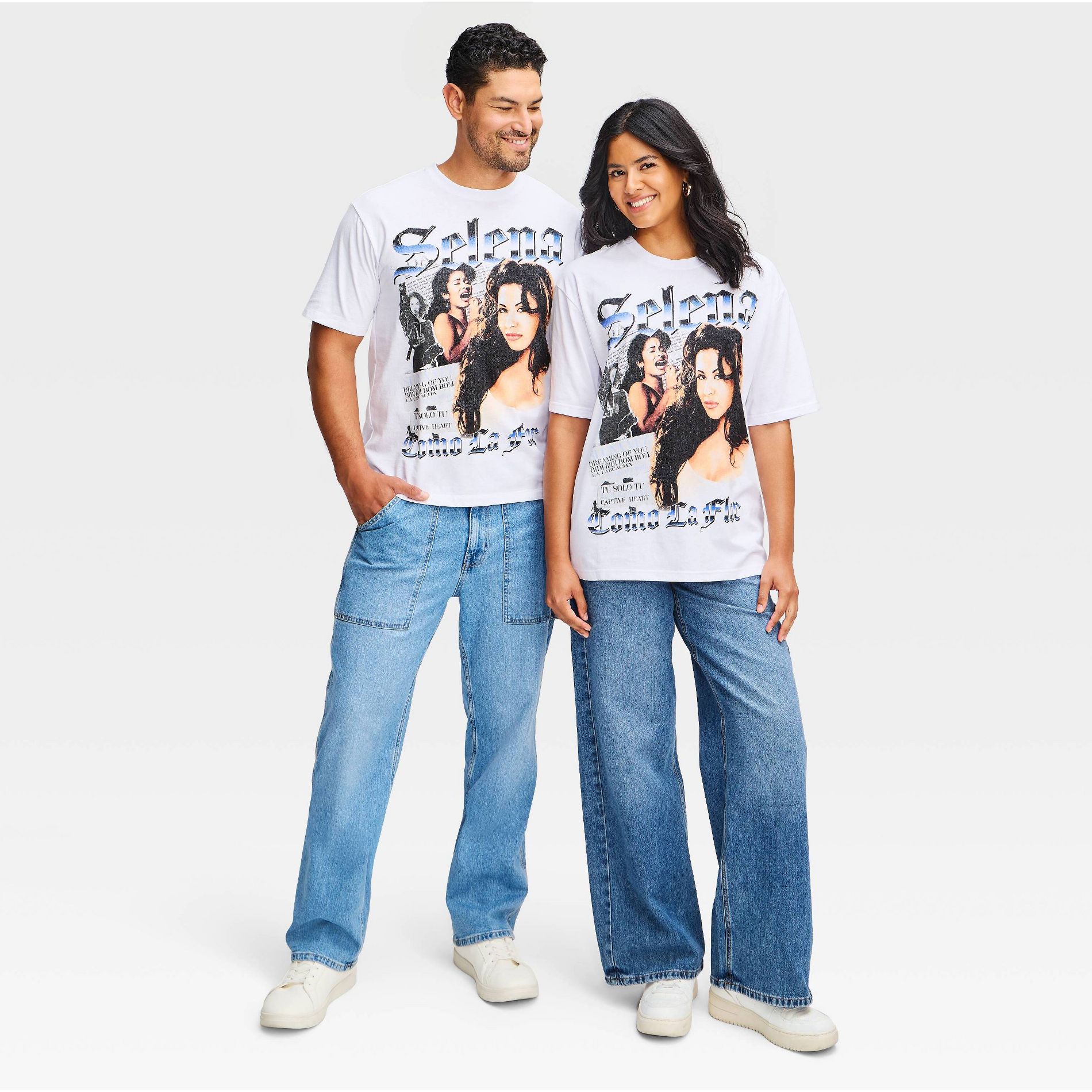 Latino Heritage Month Adult Selena Como La Flor Short Sleeve T-Shirt - White S