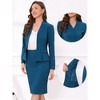 INSPIRE CHIC Women's Long Sleeve Collarless Peplum Blazer and Pencil Skirts Suit Set 2 Pcs - 2 of 4