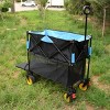 YONWAY 450 LBS Capacity,Double Decker Large Capacity Wagon Cart,with Extended Lower Shelf and 360° Rotating Wheels,for Camping,Shopping,Beach,Blue - 2 of 4