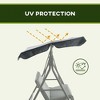 3-Seat Outdoor Patio Swing Chair w/ Cushion, Steel Frame Stand, Adjustable Tilt Canopy for Patio, Garden - 4 of 4