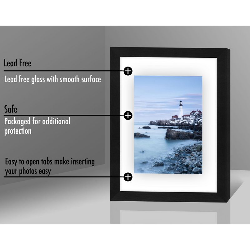 Americanflat Floating Picture Frame with polished glass - Horizontal and Vertical Formats for Wall - Horizontal and Vertical Formats for Wall, 4 of 8