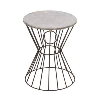 Metal Stool Patio Accent Table - Olivia & May