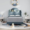 Whizmax Twin Upholstered Bed Frame - Velvet Platform with Wingback Headboard & Lights, Wood Slats, No Box Spring - 3 of 4