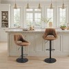 Art Leon Retro Faux Leather Swivel and Height Adjustable Barstool, Set of 2 - 3 of 4
