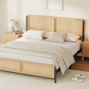 Garvee Bed Frame with Natural Rattan Headboard and Footboard, Wooden Platform No Box Spring Needed, 14 inch Noise-Free Metal Bedframe - 3 of 4