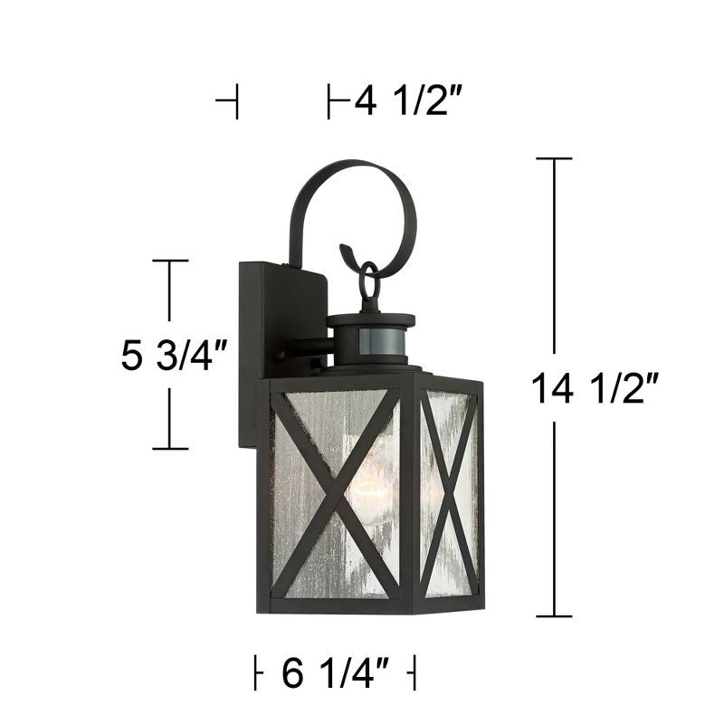 John Timberland Vintage Outdoor Wall Light Fixtures Set of 2 Textured Black 14 1/2" Dusk to Dawn Motion Sensor for Exterior House, 4 of 9