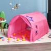 Infans Kids Dream Bed Tent, Portable Baby Playhouse Privacy Space Twin w/Double Net Curtain, Inner Pocket & Carrying Bag, Children Play Tent, Pink - 3 of 4