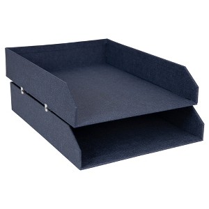Bigso Hakan Letter Trays – 2-pack stackable organizers for A4/letter papers; stylish, sturdy, space-saving. - 1 of 4